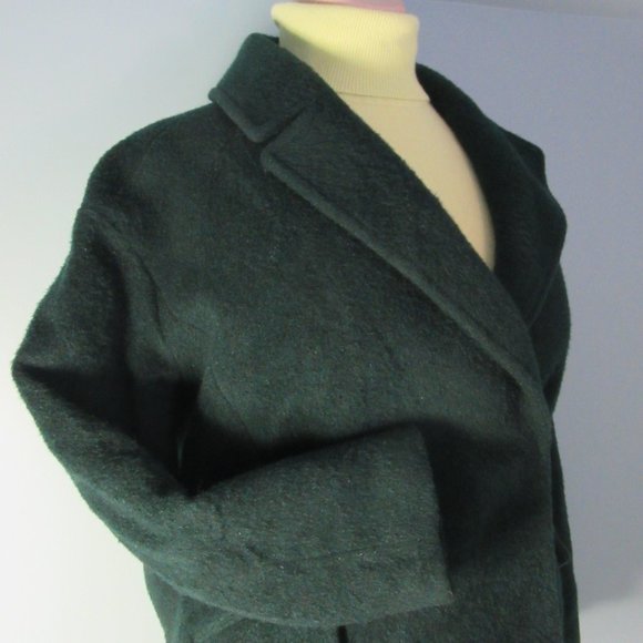 Vintage Banana Republic Dark Kelly Green Wool Jacket sz S - Picture 3 of 7